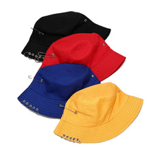 Load image into Gallery viewer, Five-Ring Pin Bucket Hat Suitable for Men and Women Foldable Basin Hat Summer Outdoor Sun Protection Sun Hat Couple Hat
