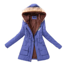 Load image into Gallery viewer, Women Winter Fashion Cotton Jacket Coat Parka Short Fur Collar Hooded Zipper Fleece Solid Pocket Black S-XXXL
