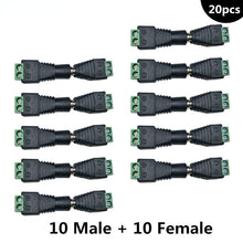 Load image into Gallery viewer, 10pcs Female + 10pcs Male DC connector 2.1*5.5mm Power Jack Adapter Plug Cable Connector for 3528/5050/5730 led strip light
