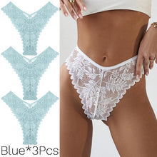 Load image into Gallery viewer, Lace Thongs 3Pcs/set Women Sexy G-string Underpants S-XL Lace Underwear Ladies Floral Panties Female Lingerie
