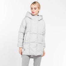 Load image into Gallery viewer, Women Fall Winter Jacket Coat Parka Cotton Medium Long Hooded Solid Color M-2XL
