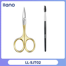 Load image into Gallery viewer, LLANO Facial H Scissor Eyebrow brush Professional Stainless Steel Mustache Nose H Beard Eyebrows Eyelashes Trimmin
