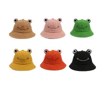 Load image into Gallery viewer, Summer Sunscreen Fisherman Cap Beach Caps Outdoor Fishing Hunting Sunhat Headwear Foldable Cotton Cute Frog Bucket Hat
