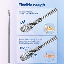 Load image into Gallery viewer, Llano Indirect Gold Eyebrow Tweezer Hairs Puller Spiral &amp; Massage Ear Pick 360° Spiral Ear Wax Remover 3Pcs
