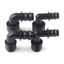 Load image into Gallery viewer, 5pcs 1/2" 3/4" Male Thread Elbow Connectors 16 20mm Irrigation PE Pipe Connectors Threaded Garden Water Connectors Pagoda Joints
