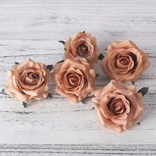 Load image into Gallery viewer, 5pcs artificial roses white silk fake roses flower faux heads high quality DIY wedding home decoration scrapbook accessories
