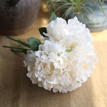 Load image into Gallery viewer, 5pcs white artificial silk peony big flowers head for wedding decoration fake flowers bouquet for home decorative faux flower
