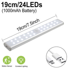 Load image into Gallery viewer, Motion Sensor Night Light Dimmable Closet Lights LED Under Cabinet Light for Cupboard Wardrobe Stairs Kitchen
