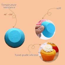 Load image into Gallery viewer, 6/12Pcs Silicone Cupcake Mold Bakeware Cupcake Liner Reusable Muffin Baking Nonstick Moulds Kitchen Baking Accessories Random

