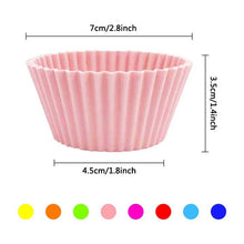 Load image into Gallery viewer, 6/12Pcs Silicone Cupcake Mold Bakeware Cupcake Liner Reusable Muffin Baking Nonstick Moulds Kitchen Baking Accessories Random
