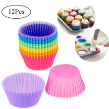 Load image into Gallery viewer, 6/12Pcs Silicone Cupcake Mold Bakeware Cupcake Liner Reusable Muffin Baking Nonstick Moulds Kitchen Baking Accessories Random
