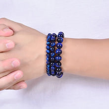 Load image into Gallery viewer, 6/8/10mm buddha Bracelets Blue Tiger Eye Bracelet Natural Stone Round Beads Elasticity Rope Men Women blue stone Beaded Bracelet
