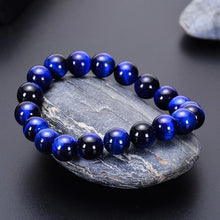 Load image into Gallery viewer, 6/8/10mm buddha Bracelets Blue Tiger Eye Bracelet Natural Stone Round Beads Elasticity Rope Men Women blue stone Beaded Bracelet
