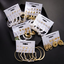 Load image into Gallery viewer, 6 Pairs Heart Butterfly Drop Earrings Set Big Circle Piercings Earrings Jewelry for Women Imitation Pearl Hoop Cute Ear Buckle
