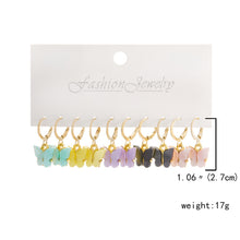 Load image into Gallery viewer, 6 Pairs Heart Butterfly Drop Earrings Set Big Circle Piercings Earrings Jewelry for Women Imitation Pearl Hoop Cute Ear Buckle
