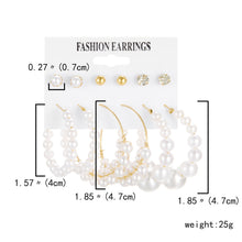 Load image into Gallery viewer, 6 Pairs Heart Butterfly Drop Earrings Set Big Circle Piercings Earrings Jewelry for Women Imitation Pearl Hoop Cute Ear Buckle
