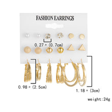 Load image into Gallery viewer, 6 Pairs Heart Butterfly Drop Earrings Set Big Circle Piercings Earrings Jewelry for Women Imitation Pearl Hoop Cute Ear Buckle

