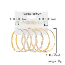 Load image into Gallery viewer, 6 Pairs Heart Butterfly Drop Earrings Set Big Circle Piercings Earrings Jewelry for Women Imitation Pearl Hoop Cute Ear Buckle

