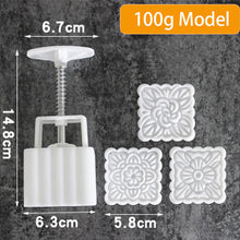 Load image into Gallery viewer, 6 Style Round/Square Flower Mooncake Mold Set 100g Mid Autumn Festival DIY Hand Pressure Fondant Moon Cake Mould Decoration Tool
