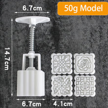 Load image into Gallery viewer, 6 Style Round/Square Flower Mooncake Mold Set 100g Mid Autumn Festival DIY Hand Pressure Fondant Moon Cake Mould Decoration Tool

