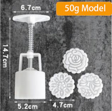 Load image into Gallery viewer, 6 Style Round/Square Flower Mooncake Mold Set 100g Mid Autumn Festival DIY Hand Pressure Fondant Moon Cake Mould Decoration Tool
