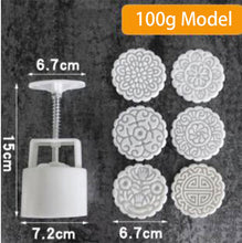 Load image into Gallery viewer, 6 Style Round/Square Flower Mooncake Mold Set 100g Mid Autumn Festival DIY Hand Pressure Fondant Moon Cake Mould Decoration Tool
