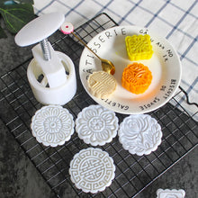 Load image into Gallery viewer, 6 Style Round/Square Flower Mooncake Mold Set 100g Mid Autumn Festival DIY Hand Pressure Fondant Moon Cake Mould Decoration Tool
