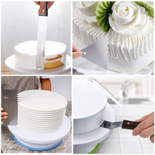 Load image into Gallery viewer, 6Pcs/set Turntable Cake Decoration Accessories Set Rotating Cake Stand Tools Metal Stainless Steel Pastry Spatula Scraper
