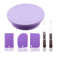 Load image into Gallery viewer, 6Pcs/Set Plastic Cake Turntable Rotating Cake Plastic Dough Pastry Decorating Cream  Stand Rotary Table DIY Pan Baking Tool
