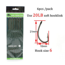 Load image into Gallery viewer, 6pcs Carp Fishing Hair Rigs Ready Made Carp Fishing Hook Size 2#4#6#8 Fishing Tackle Equipment Accessories Pesca
