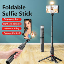 Load image into Gallery viewer, KEELEAD New Wireless Bluetooth Selfie Tripod Foldable Bracket Handheld Monopod With Fill Light
