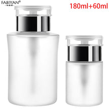 Load image into Gallery viewer, 60ML /150ML Nail Bottle Empty Press Pump Dispenser Plastic Polish Remover Cleaner Portable Makeup Manicure Tool 500Pcs Wipes
