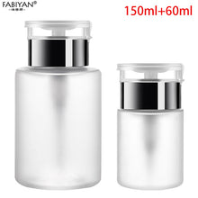 Load image into Gallery viewer, 60ML /150ML Nail Bottle Empty Press Pump Dispenser Plastic Polish Remover Cleaner Portable Makeup Manicure Tool 500Pcs Wipes
