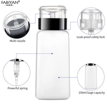 Load image into Gallery viewer, 60ML /150ML Nail Bottle Empty Press Pump Dispenser Plastic Polish Remover Cleaner Portable Makeup Manicure Tool 500Pcs Wipes

