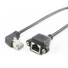 Load image into Gallery viewer, 60cm UP Down Right Left Angled 90 Degree 8P8C FTP STP UTP Cat5 RJ45 with screw Lan Ethernet Network Extension Cable 1ft 0.3m
