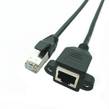 Load image into Gallery viewer, 60cm UP Down Right Left Angled 90 Degree 8P8C FTP STP UTP Cat5 RJ45 with screw Lan Ethernet Network Extension Cable 1ft 0.3m
