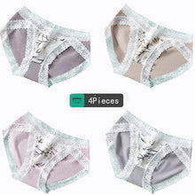 Load image into Gallery viewer, Seamless Women Sexy Lace Panties Cotton Breathable Underwear Girls Briefs Low Waist Underpants 4Pcs
