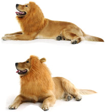 Load image into Gallery viewer, Lion Mane for Dog Costumes, Dog Lion Mane, Realistic Lion Wig Halloween Costumes for Dogs (Brown)
