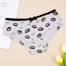 Load image into Gallery viewer, 6pcs Women Briefs Lip Printed Panties Mid Waist Plus Size Sexy Underwear Short Panty
