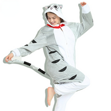 Load image into Gallery viewer, Animal Adults Cat Bear Shark Onesies Pajama Raccoon  Costumes Dragon Jumpsuit Christmas Gift
