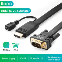 Load image into Gallery viewer, 2M/3M HDMI to VGA Cable 1080P HD Smart Digital Conversion Adapter HDMI male to VGA male Cable
