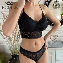 Load image into Gallery viewer, Women Underwear Sets Lace Panties Seamless Backless Sexy Vest Bralette Push Up Bra Lingerie
