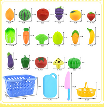 Load image into Gallery viewer, Fruit Vegetable Toy Cutting Kitchen Fruit Vegetable Toy Sets Pretend Play Kitchen Cut Fruit Toy Plastic Food Toys Cut Up Fruit
