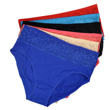 Load image into Gallery viewer, 6 Pcs Plus Size Mid Waist Briefs Sexy Lace Panties Cotton Woman Underwear Ladies Knickers Lingerie
