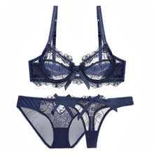 Load image into Gallery viewer, Varsbaby 3pcs Women Bra Sets Bras+Panties+Thongs
