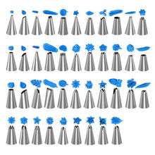 Load image into Gallery viewer, 66Pcs Piping Nozzle Tips Bags Reusable TPU Pastry Bags Stainless Steel Icing Tips With Case Icing Smoother Baking Decorating
