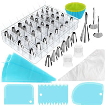 Load image into Gallery viewer, 66Pcs Piping Nozzle Tips Bags Reusable TPU Pastry Bags Stainless Steel Icing Tips With Case Icing Smoother Baking Decorating
