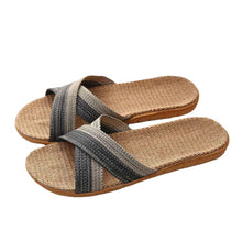Load image into Gallery viewer, Slippers Linen Four Seasons Couple 'S Indoor Sweat-Absorbent Mute Lightweight Home Floor Slippers For Home Women
