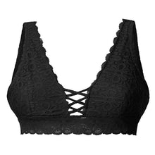 Load image into Gallery viewer, Summer V-neck Sleeveless Crop Tops Causal Women Lightweight Stretchy Floral Lace Lingeries Criss Cross Bralette Top
