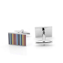 Load image into Gallery viewer, Colorful Striped Cufflink Multi-Color Paint Men's and Women's High-End French Cufflink
